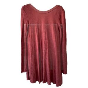 Free People Beach Beatnik Tunic Top Rose Coral Size Small Raw Hem